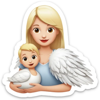 cigogne avec un bébé dans le bec  sticker