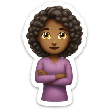 Girl with her arms crossed  sticker