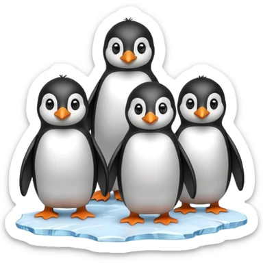 Pinguino cute group sticker