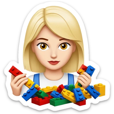 Kat die LEGO bouwt sticker