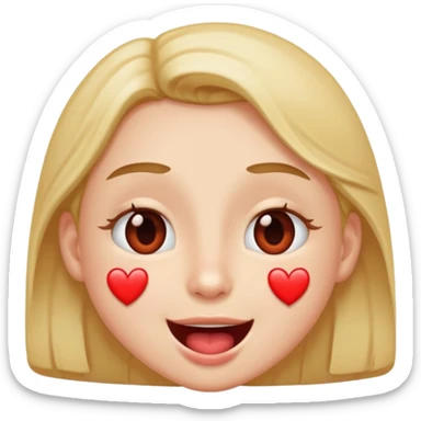 someone who is very happy with heart eyes and saliva drooling from his mouth sticker