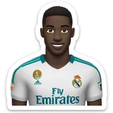 Vinicius avev un maillot du real Madrid sticker