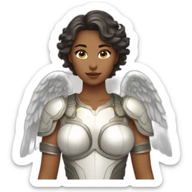Female angel halo wings armor sticker