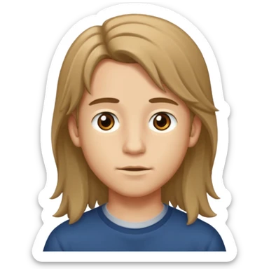 Niño con pelo largo sticker