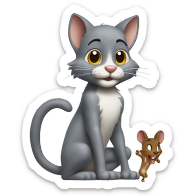Tom et Jerry qui font un câlin sticker