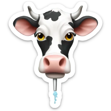 vaping cow sticker