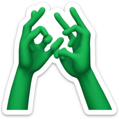 green raised hands sticker