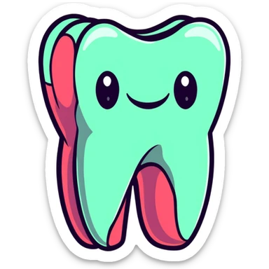 colorful dental health app icons, tooth application in multiple colors sticker