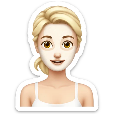 White girl doing skin care sticker