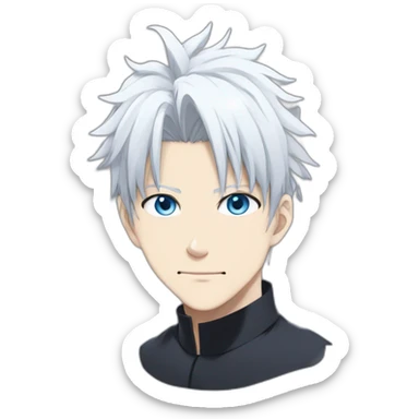 Satoru gojo jujutsu kaisen blue eyes white hair young sticker