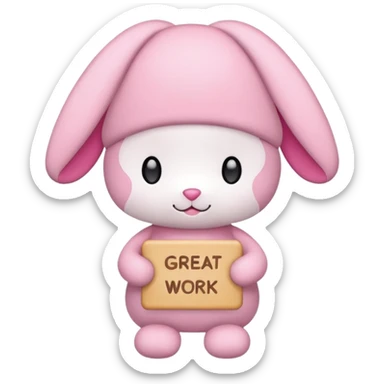 cute mymelody with sign that says great work sticker