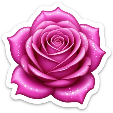 glitter baby fucsia rose sticker