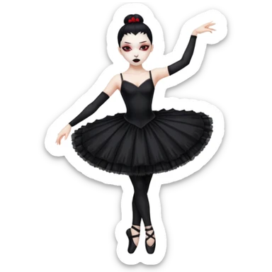A pretty and beautiful gothic ballet emoji with a full body and bloody pose sticker