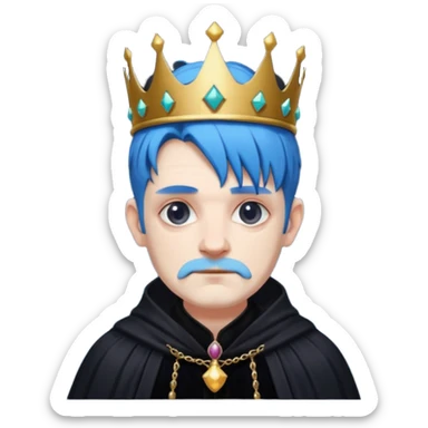 blue haired old goth king sticker