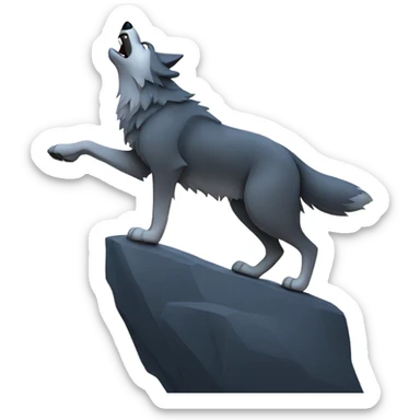 Wolf howling at moon sticker