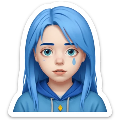 Je veux le bonhomme de Billie eilish en bleue sticker