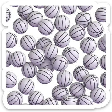 white bucketball with swirling crisscrossing black lines in an original eye-catching pattern sticker
