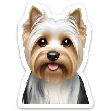 White and black yorkie sticker