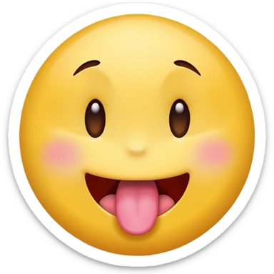original emoji look yellow circle with winkey face tongue out  sticker
