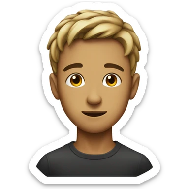 Boy face with sharp jawline side view  sticker