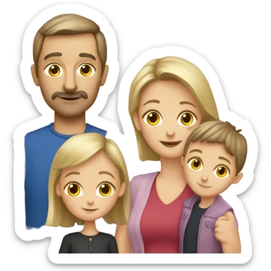 french-russian parents with two children sticker