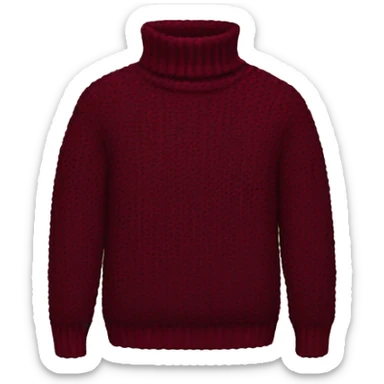 Burgundy knitted turtleneck sweater sticker