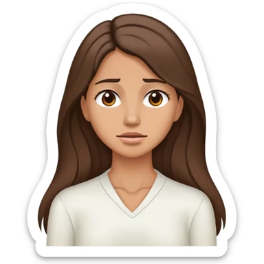 Tan brunette with long hair and neck pain sticker