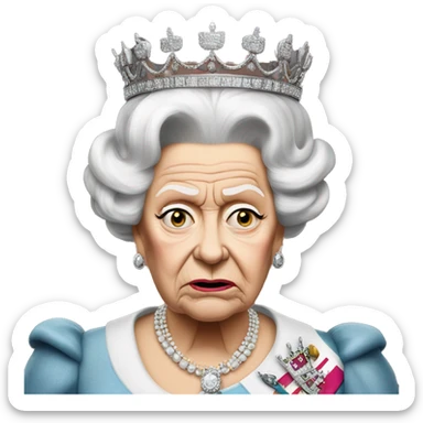 very angry queen Elizabeth the first without colour background sticker