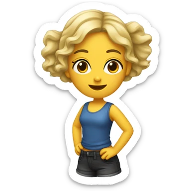 Fille qui écoute de la musique sticker