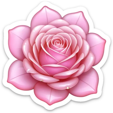 Pink Opal crystal rose flower, remove background sticker