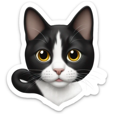 Tuxedo cat in boot sticker