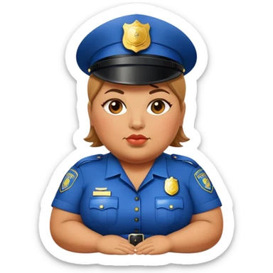 Fat police woman sticker