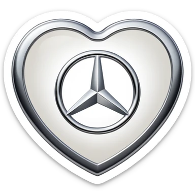heart shaped Mercedes logo sticker