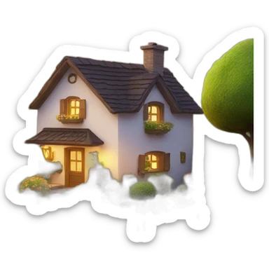 Cosy home with garden sticker