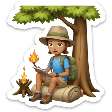 tree camping sticker