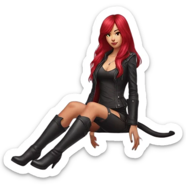 Katarina felene posing legs and kitten sticker