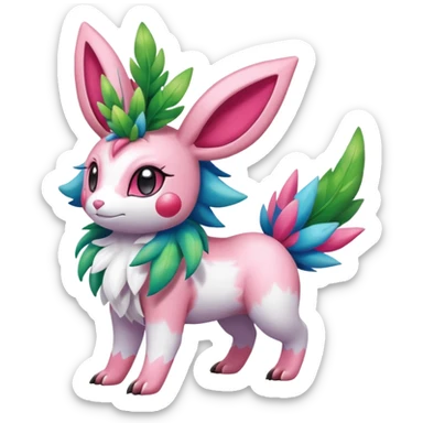 Shiny Exotic Sylveon-Shaymin-Meganium-Hybrid-Creature sticker