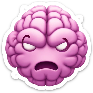 a brain surrounded by tiny hearts and sparkles sticker
