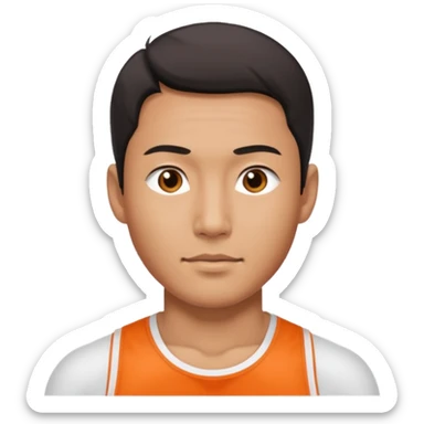 The Asian guy is into sports and is in great shape. sticker