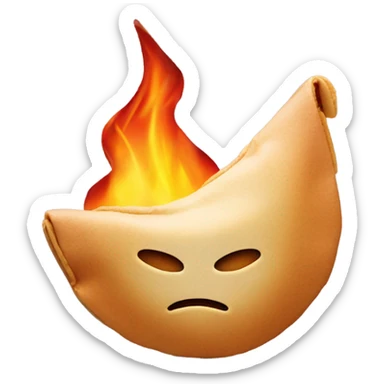 fortune cookie in fire sticker