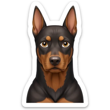 Dobermann no cropped ears sticker