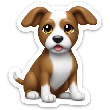 little dog toy-puddle brown sticker