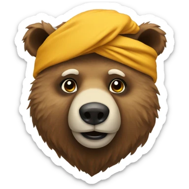 Bear with turban sticker