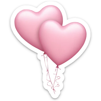 3 pastel pink heart balloons sticker