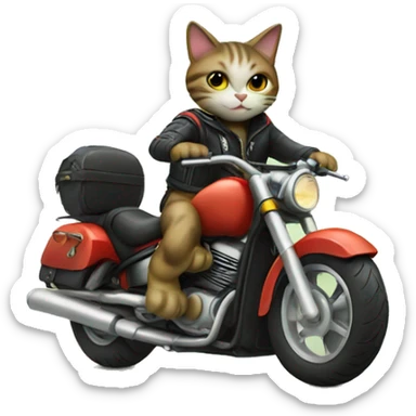 Cat riding a motorcycle  sticker