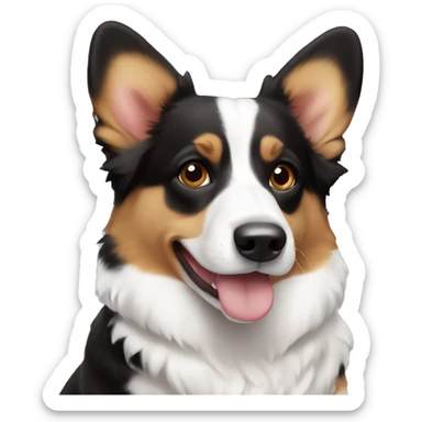 Corgi Australian Sheppard black, white and brown sticker