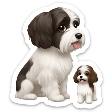 Havanese and brünette Girl sticker