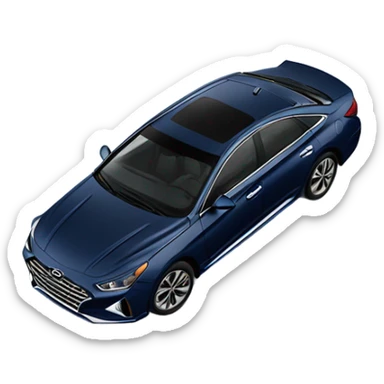 A 2020 Hyundai Sonata Limited Sedan in color navy blue, high-resolution side profile on view sticker