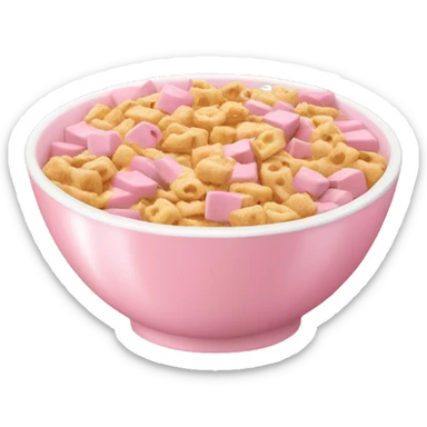 Pink pastel bowl with dinner cereal milk sticker