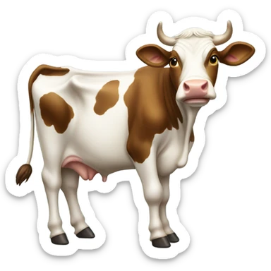 cow holding up a peace sign sticker